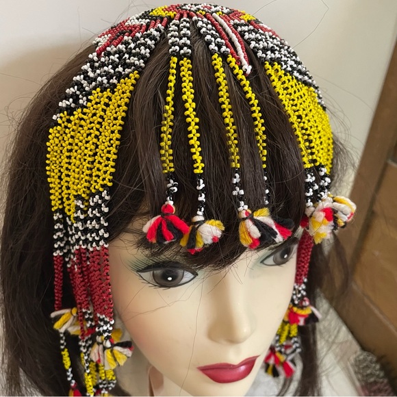 Vintage Handmade Native American Beaded Dangling Hair Comb Rare One of a Kind - Picture 6 of 12